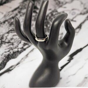 Silver "I Heart You" Engraved Ring Band Size 8